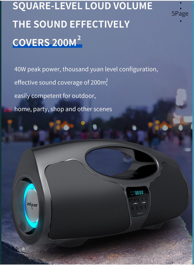 Zealot - Subwoofer Bluetooth Handheld Speaker K-song Wired Microphone - Image 1