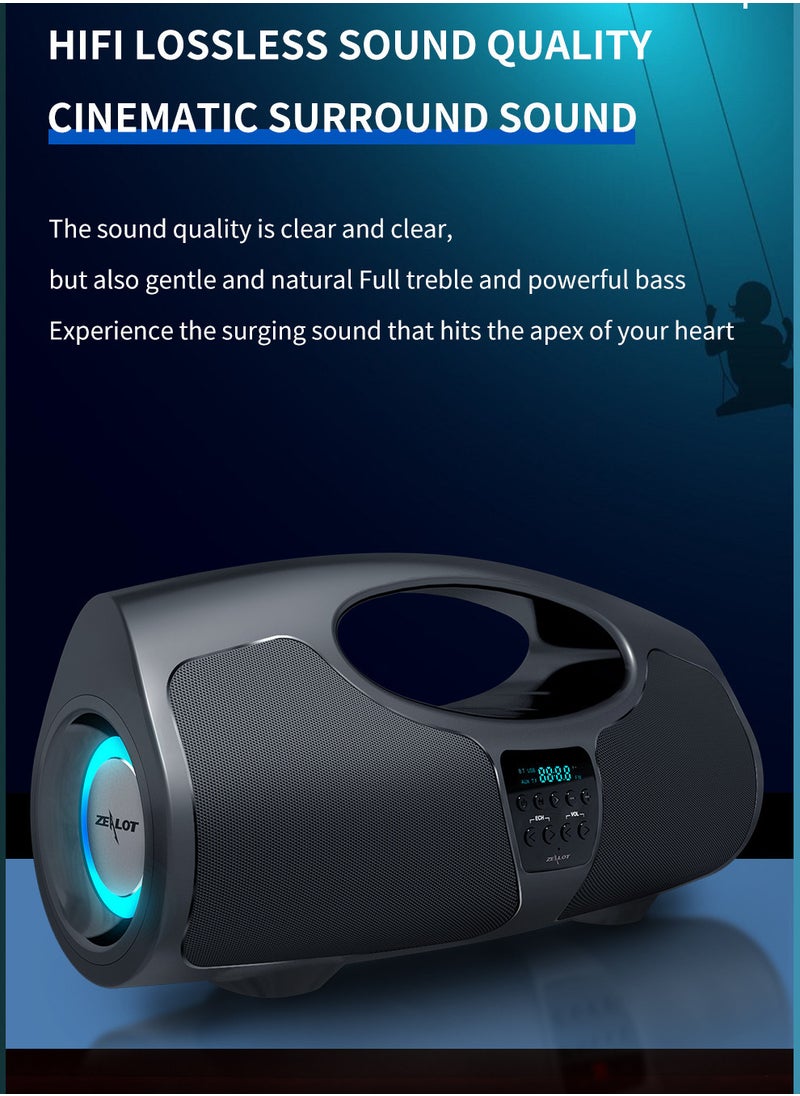 Zealot - Subwoofer Bluetooth Handheld Speaker K-song Wired Microphone - Image 1