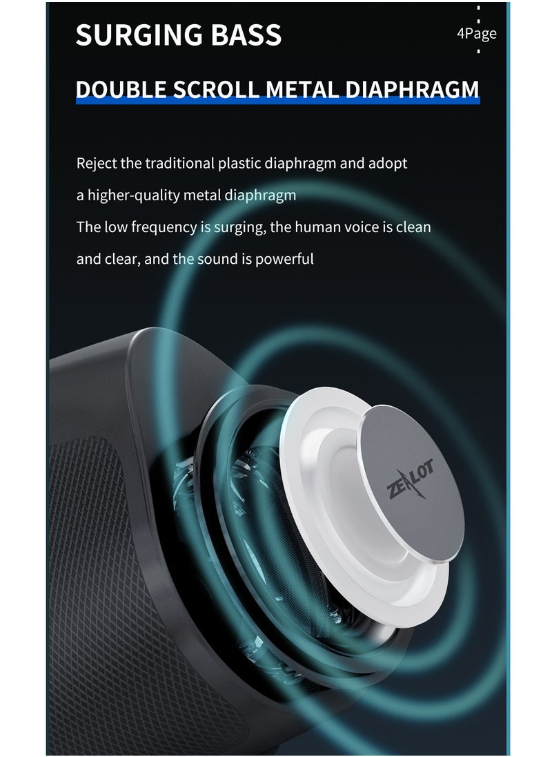 Zealot - Subwoofer Bluetooth Handheld Speaker K-song Wired Microphone - Image 1
