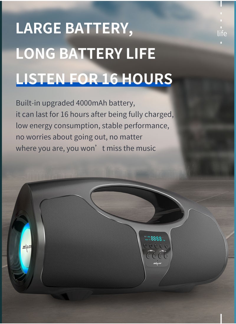 Zealot - Subwoofer Bluetooth Handheld Speaker K-song Wired Microphone - Image 1