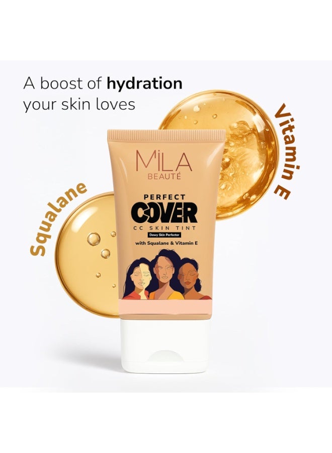 ميلا بيوتي كريم "ميلا بوتيه" (Mila Beauté) المصحح للون البشرة (CC Cream) بتغطية مثالية وحماية SPF 24+ | مكياج خفيف بتغطية طبيعية ولمسة نهائية مشرقة وندية | مستحضر ملون للبشرة مع السكوالين | يرطب البشرة ويمنحها إشراقاً | يخفي البقع الداكنة (25 مل، درجة Butter Cookie) - Image 2