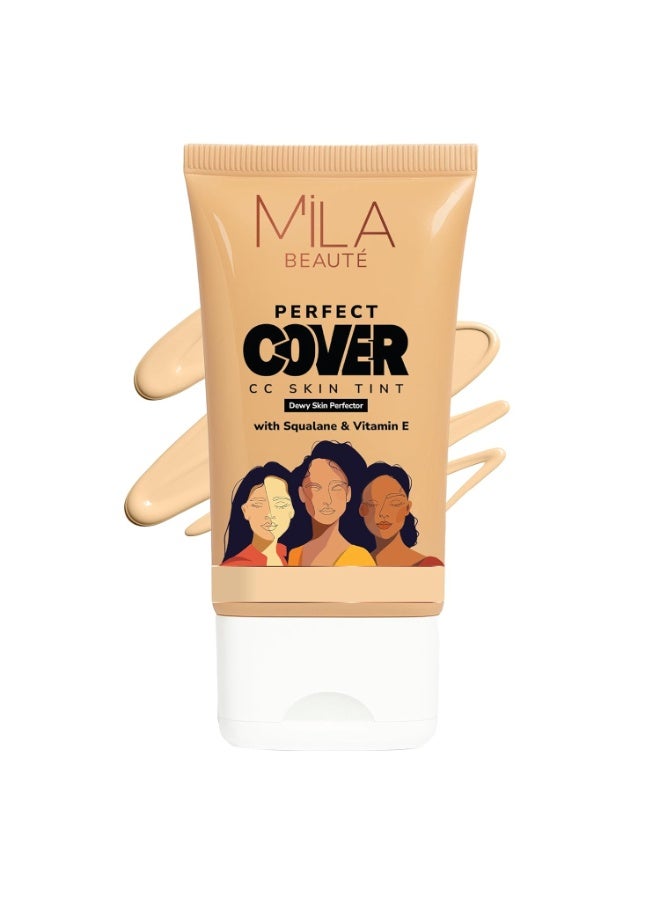 ميلا بيوتي كريم "ميلا بوتيه" (Mila Beauté) المصحح للون البشرة (CC Cream) بتغطية مثالية وحماية SPF 24+ | مكياج خفيف بتغطية طبيعية ولمسة نهائية مشرقة وندية | مستحضر ملون للبشرة مع السكوالين | يرطب البشرة ويمنحها إشراقاً | يخفي البقع الداكنة (25 مل، درجة Butter Cookie) - Image 1