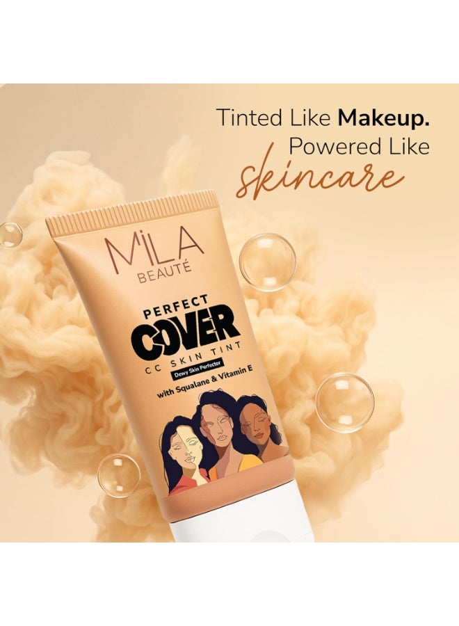 ميلا بيوتي كريم "ميلا بوتيه" (Mila Beauté) المصحح للون البشرة (CC Cream) بتغطية مثالية وحماية SPF 24+ | مكياج خفيف بتغطية طبيعية ولمسة نهائية مشرقة وندية | مستحضر ملون للبشرة مع السكوالين | يرطب البشرة ويمنحها إشراقاً | يخفي البقع الداكنة (25 مل، درجة Butter Cookie) - Image 4