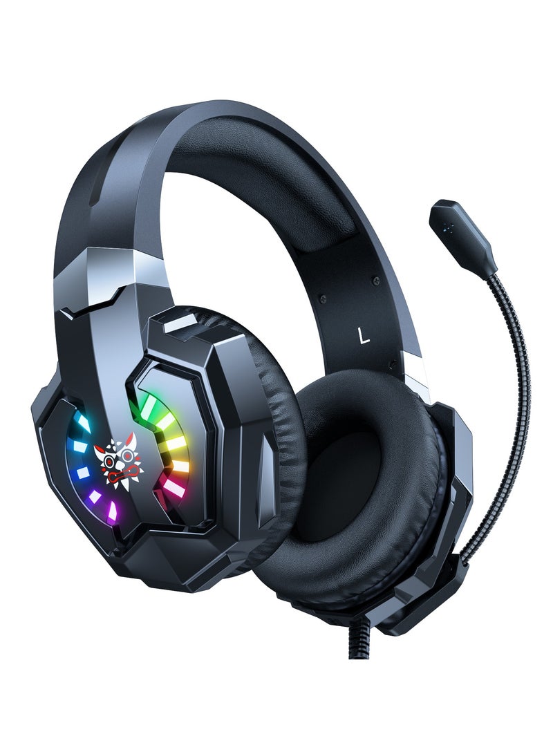 أونيكوما X32 سماعة الألعاب السلكية الاحترافية RGB بإضاءة ستيريو مع ميكروفون - Image 2