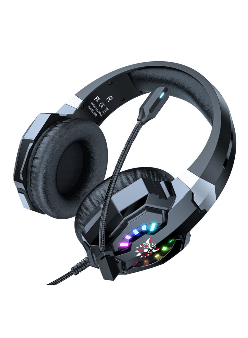 أونيكوما X32 سماعة الألعاب السلكية الاحترافية RGB بإضاءة ستيريو مع ميكروفون - Image 3
