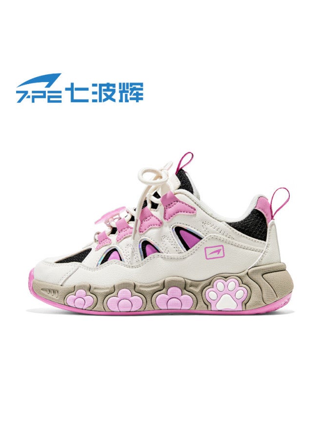 7-pe Girls' Shoes  Fashion Spring New Breathable Mesh Non-slip Sports Shoes With Tail Buckle For Older Girls - Image 2