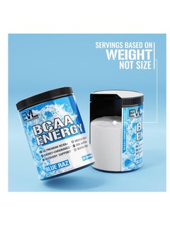 EVLUTION NUTRITION BCAA Energy - High Performance, Energizing Amino Acid Supplement for Muscle Building, Recovery, and Endurance, Blue Raz 9.52oz (30 Servings)  - Image 2