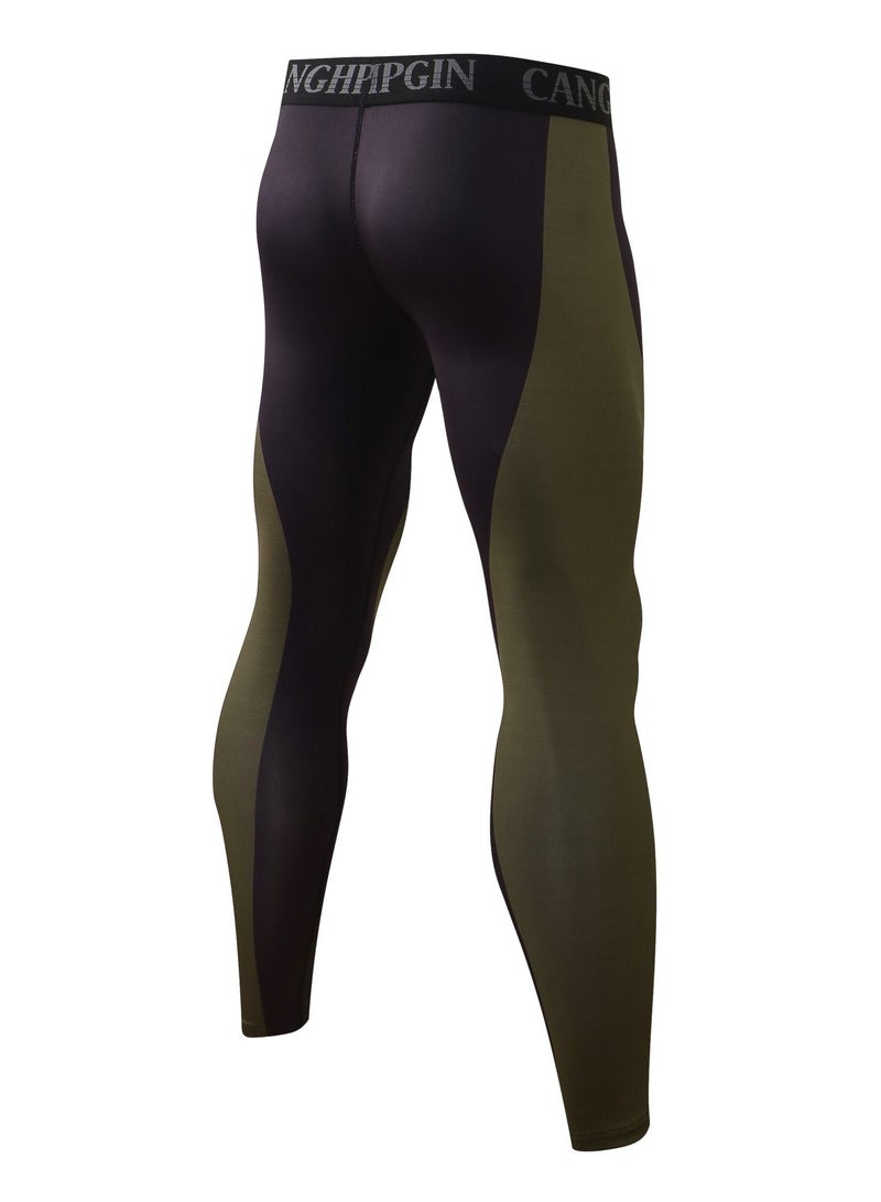 YEL PRO Men Quick Dry Breathable Elastic Trousers Black/Brown - Image 2