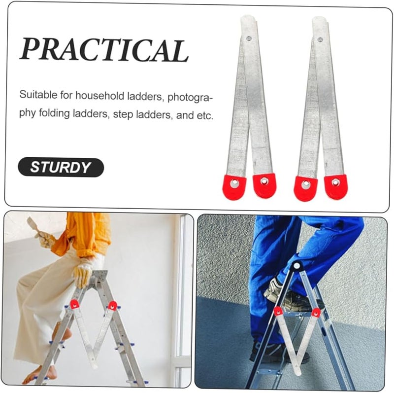 2 Sets Heavy Duty Folding Ladder Hinges Replacement Metal Tie Rods Accessories - Image 3