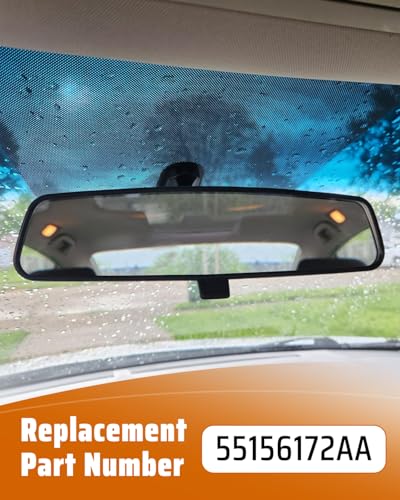 Quaneguzy Interior Rear View Mirror Fit for Jeep Wrangler 2001-2017, Fit for Dodge Challenger/Charger/Magnum 2005-2014 Replace 55156172AA - Image 4