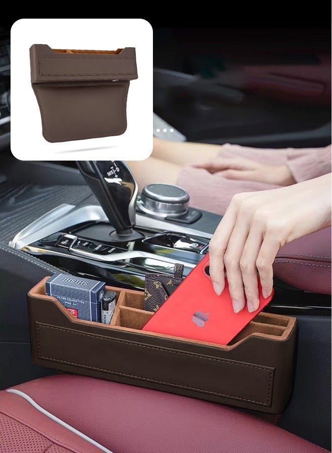 Car Organizer Set，Leather car seat back storage organizer，Built-in fast charging port，Seat gap filling pad/car storage box/car center console storage box/car interior accessories/car storage bag/mobile phone wallet coin key storage bag - Image 1