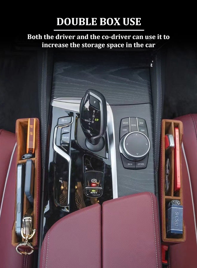 Car Organizer Set，Leather car seat back storage organizer，Built-in fast charging port，Seat gap filling pad/car storage box/car center console storage box/car interior accessories/car storage bag/mobile phone wallet coin key storage bag - Image 5