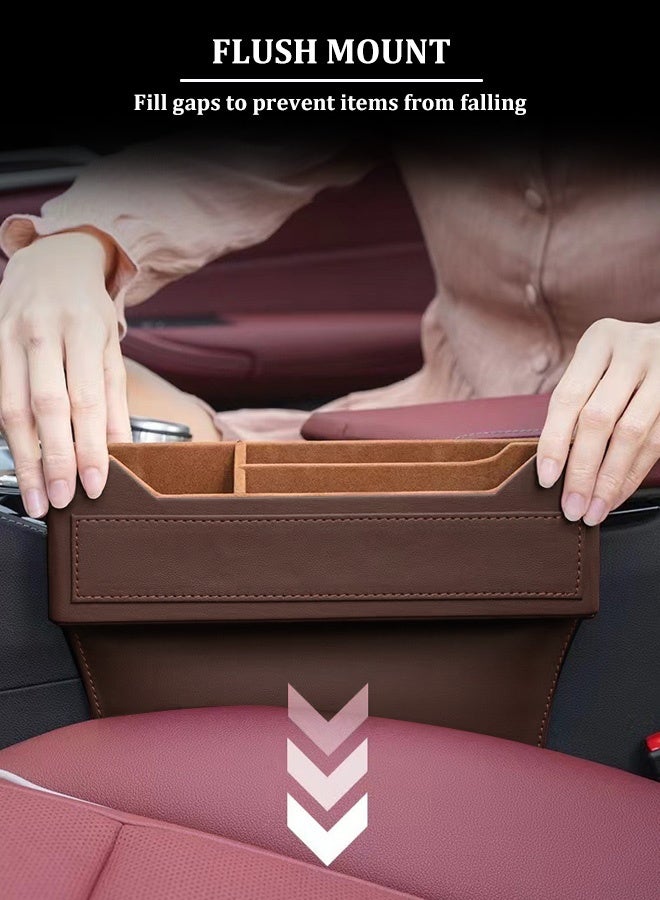 Car Organizer Set，Leather car seat back storage organizer，Built-in fast charging port，Seat gap filling pad/car storage box/car center console storage box/car interior accessories/car storage bag/mobile phone wallet coin key storage bag - Image 2
