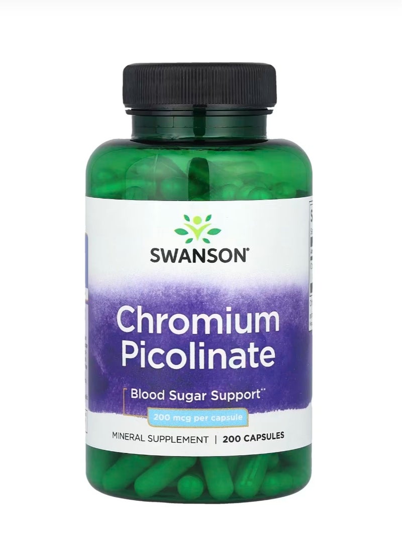 سوانسون بيكولينات الكروم 200 ميكروجرام 200 كبسولة - Image 1