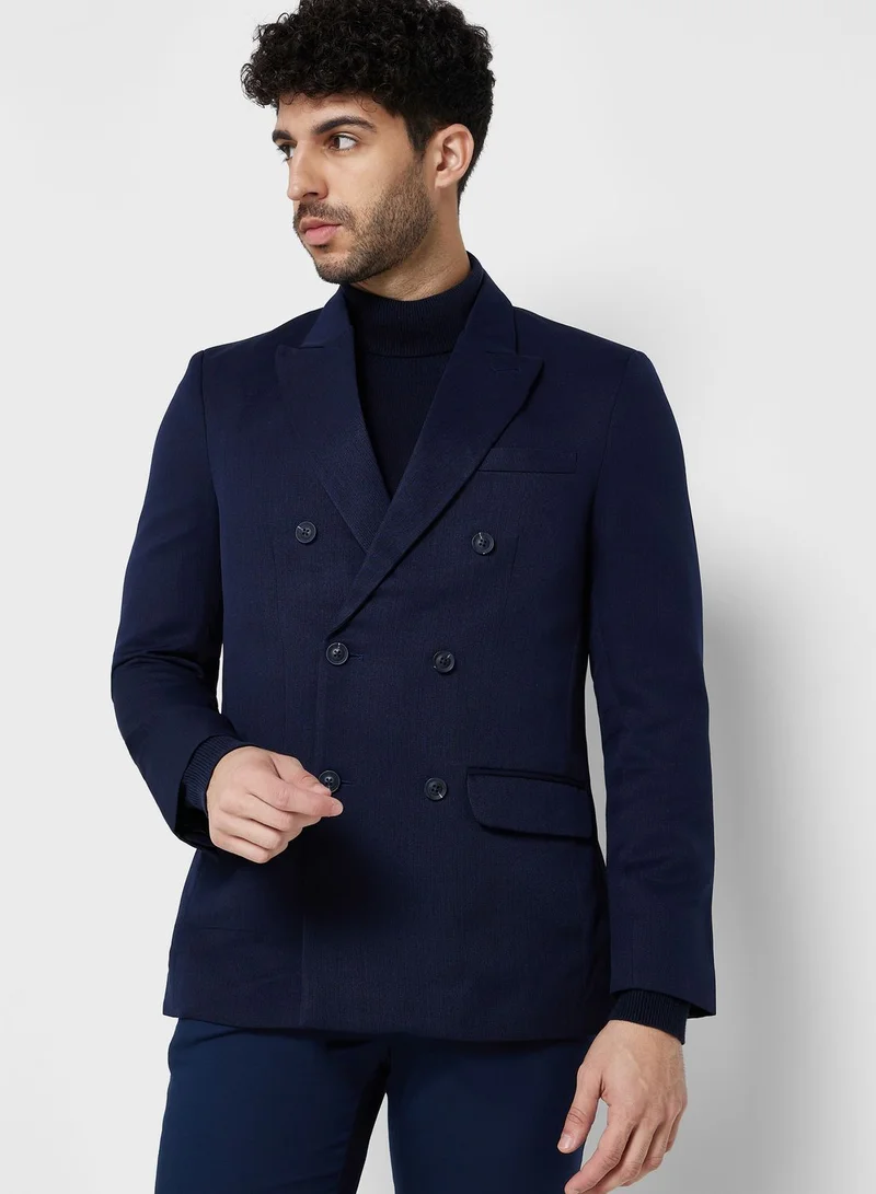 Robert Wood Double Breasted Slim Fit Blazer