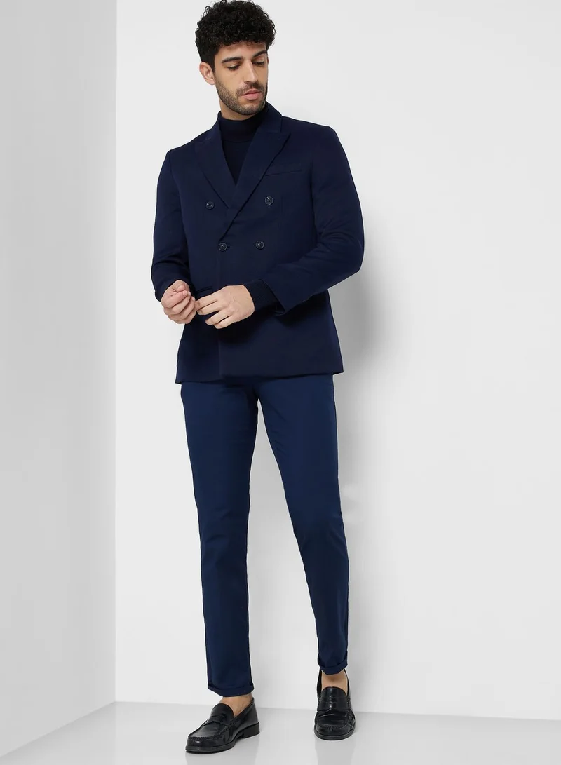 Robert Wood Double Breasted Slim Fit Blazer