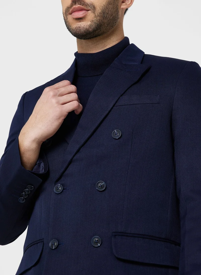 Robert Wood Double Breasted Slim Fit Blazer