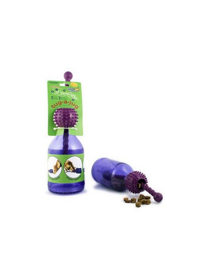 بيت سيف لعبة توزيع المكافآت للكلاب من PetSafe Busy Buddy Tug-A-Jug - تُبطئ عملية الأكل - سعة كوبين - تُقلل من قلق الانفصال - تُنظف الأسنان - سهلة الغسل - تُحفز الحواس المتعددة - أرجواني، مقاس M/L - Image 1