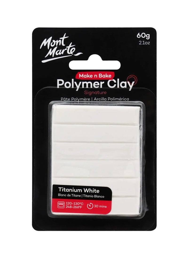 Mont Marte Make And Bake Polymer Clay 60gm Content Titanium White  - Image 1