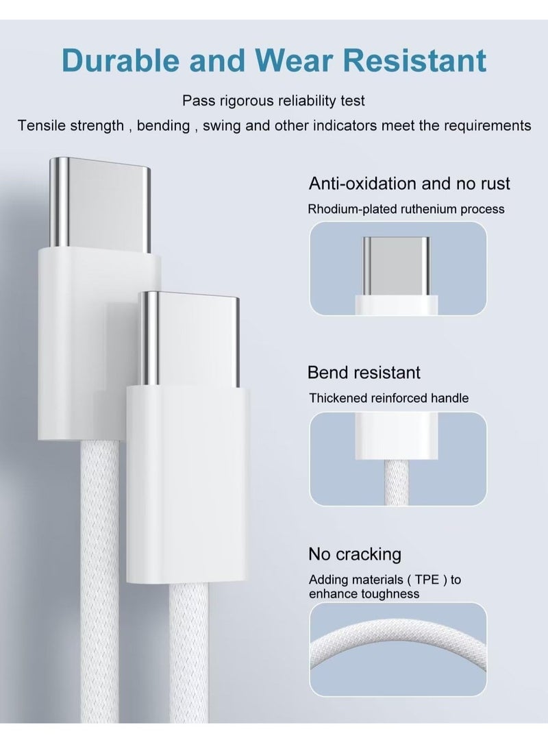 Generic - NEW MFi Certified iPhone 15 Fast Charger – 2-Pack 20W USB-C Power Adapter with Extra-Long 2M USB-C Cable for iPhone 15/15 Pro/15 Pro Max, iPad Pro/Air/Mini - Image 1