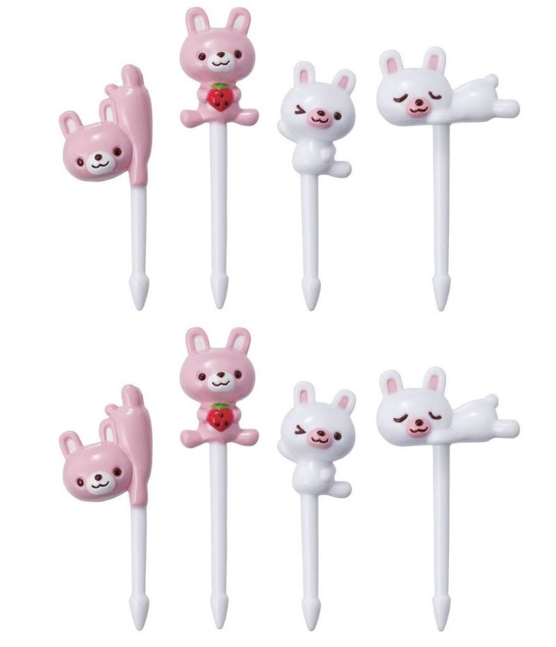 Torune Mama's assist Food Picks Bento Lunch Accessories Picks - 8-Piece Sea Animals 8-Piece Rabbit Set - Image 2