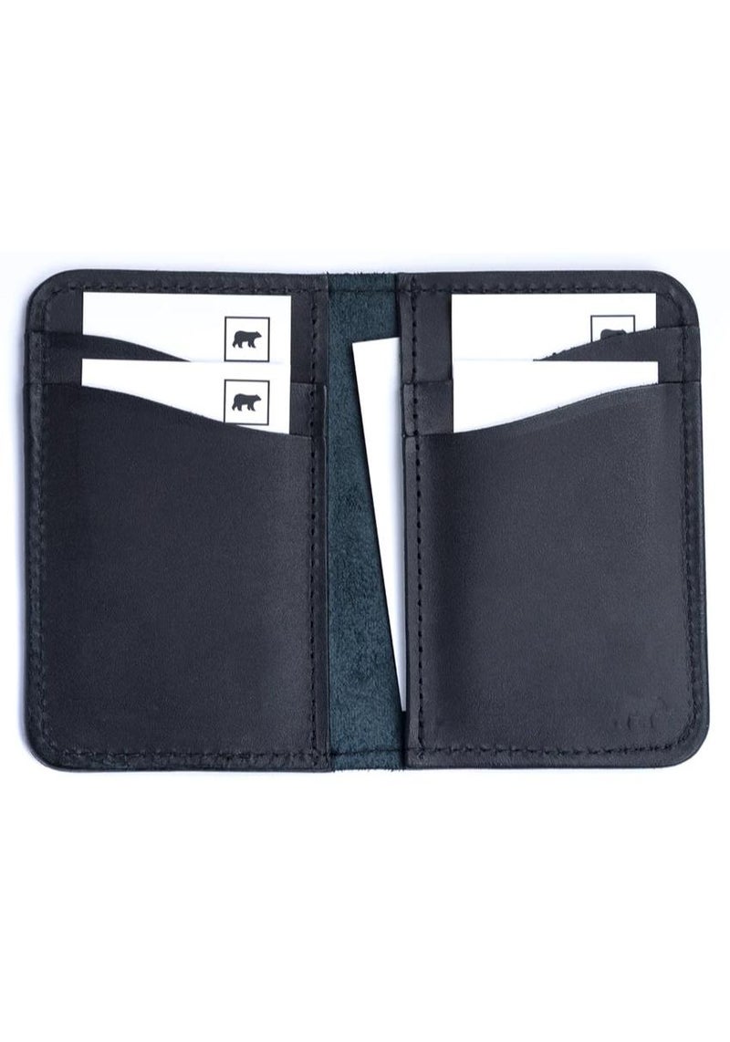 اودرا محفظة أودرا الجلد الطبيعي للرجال – تصميم رأسي كلاسيك للاستخدام اليومي – أسود (NO22) - Image 1