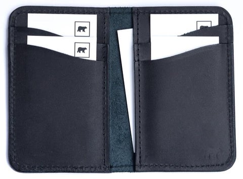 Odra Leather Men’s Vertical Real Leather Wallet – Everyday Classic – Black (NO22)