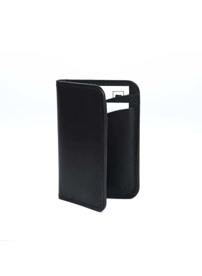 Odra Leather - Men's Vertical Real Leather Wallet - Model NO22 - Black - Image 1