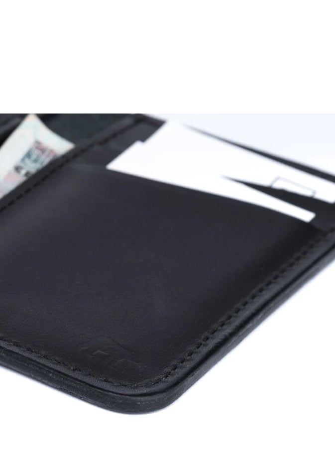 Odra Leather - Men's Vertical Real Leather Wallet - Model NO22 - Black - Image 1