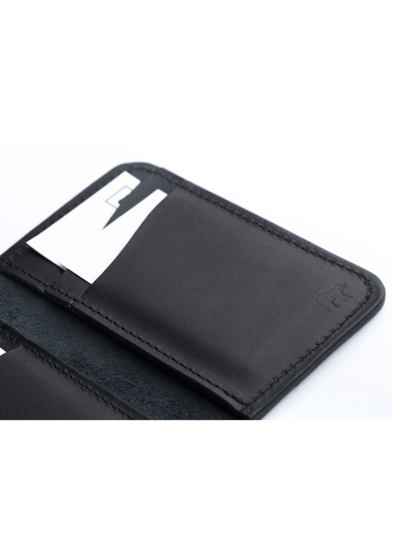 Odra Leather - Men's Vertical Real Leather Wallet - Model NO22 - Black - Image 1