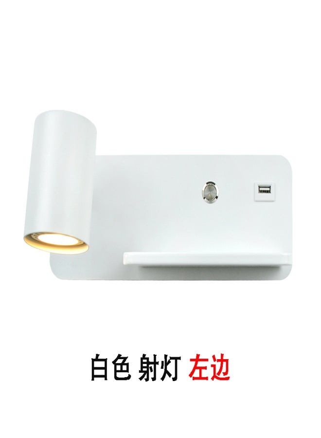 Wall lamp USB interface wireless mobile phone charging GU10 light bulb living room background wall lamp bedroom bedside lamp reading lamp Warm White White spotlight left - Image 1