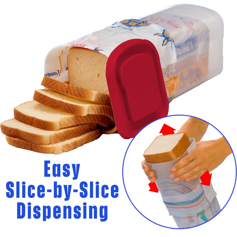 Buddeez Bread Buddy Bread Box â€“ Keeps Bread Loaves Fresh - Red Lid, Pack of 1 - Image 5