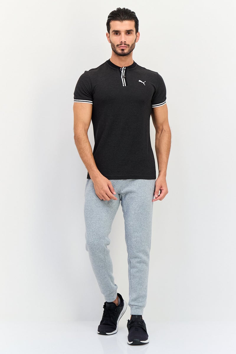 PUMA تي شيرت بولو رياضي للرجال بأكمام قصيرة، رمادي داكن - Image 4