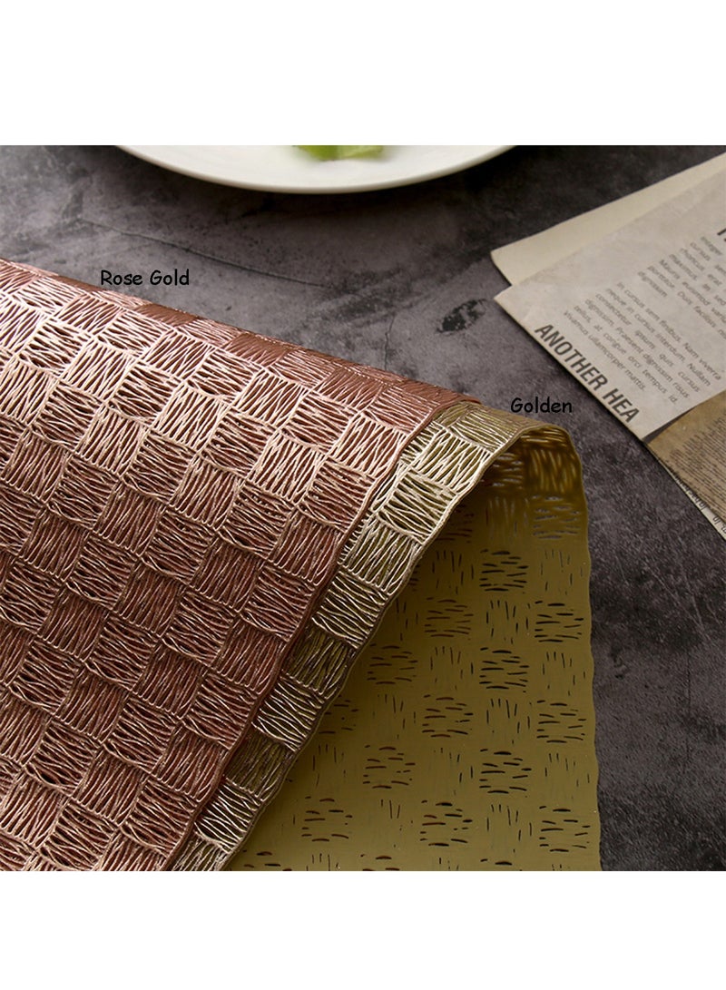 DB Innov. Placemats, 4 PCS Grid Pattern Rectangle Placemats, Washable PVC Placemats, Non-Slip Stain Heat Resistant Place Mats for Dining Table, Dimension 44.5*30CM. - Image 3