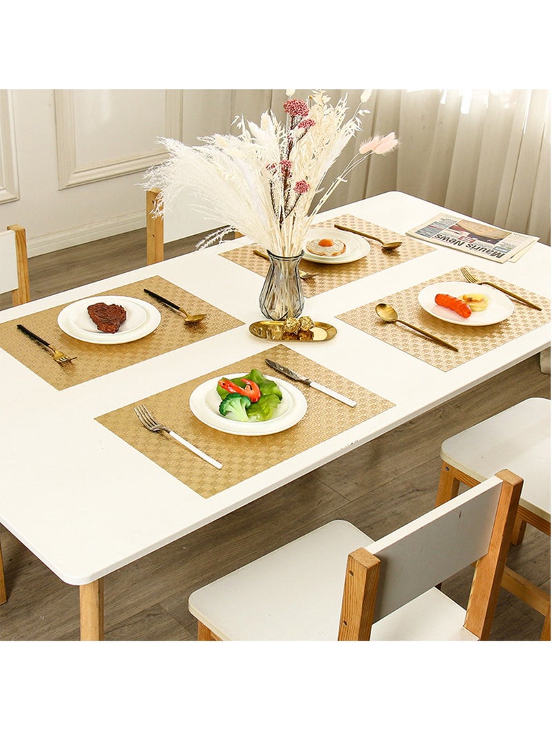 DB Innov. Placemats, 4 PCS Grid Pattern Rectangle Placemats, Washable PVC Placemats, Non-Slip Stain Heat Resistant Place Mats for Dining Table, Dimension 44.5*30CM. - Image 5
