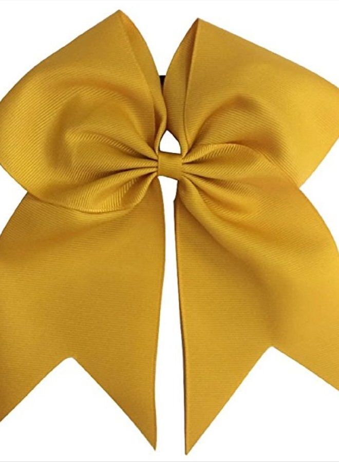 Kenz Laurenz Cheer Bows Gold Cheerleading Softball - Gifts for Girls and Women Team Bow with Ponytail Holder Complete your Cheerleader Outfit Uniform Strong Hair Ties Bands Elastics by Kenz Laurenz (1) - Image 1