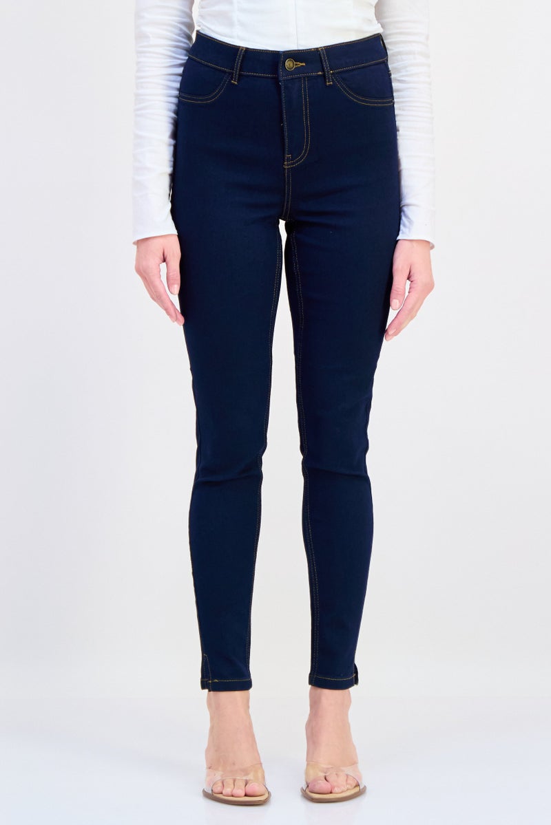 VERO MODA I Scenery By Vero Moda Women Skinny Fit Solid Stretchable Jeans, Navy Blue  - Image 1