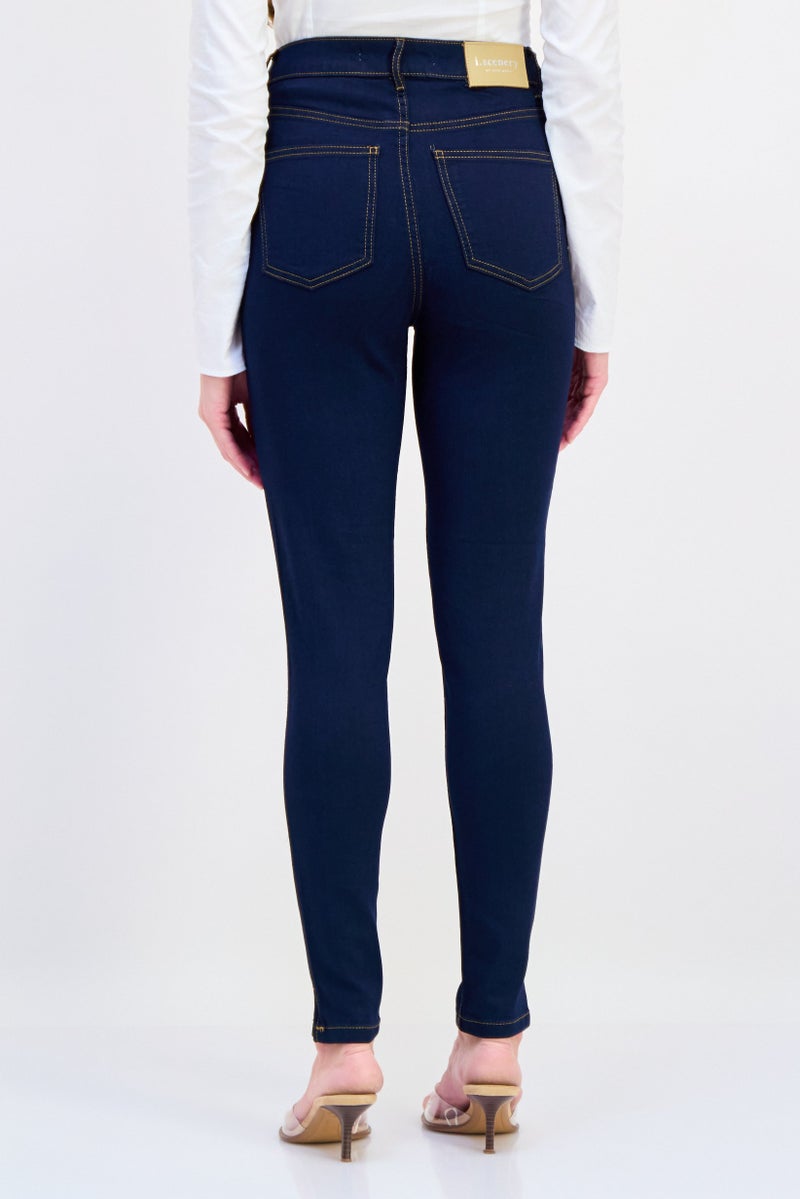 VERO MODA I Scenery By Vero Moda Women Skinny Fit Solid Stretchable Jeans, Navy Blue  - Image 3