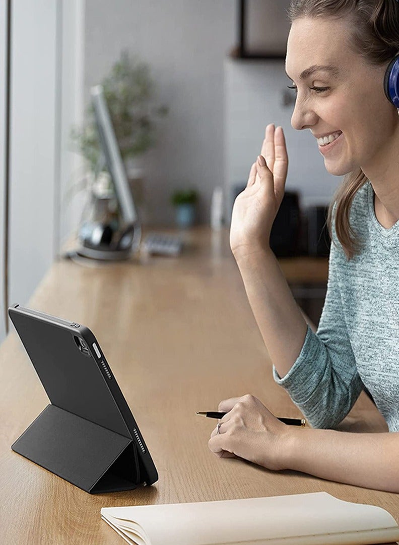 Theodor حافظة لجهاز iPad Air الجيل السادس 11 بوصة M2 (2024)، iPad Air الجيل الخامس (2022) / iPad Air الجيل الرابع (2020) 10.9 بوصة - غطاء خلفي مرن ناعم مع حامل قلم أسود - Image 5