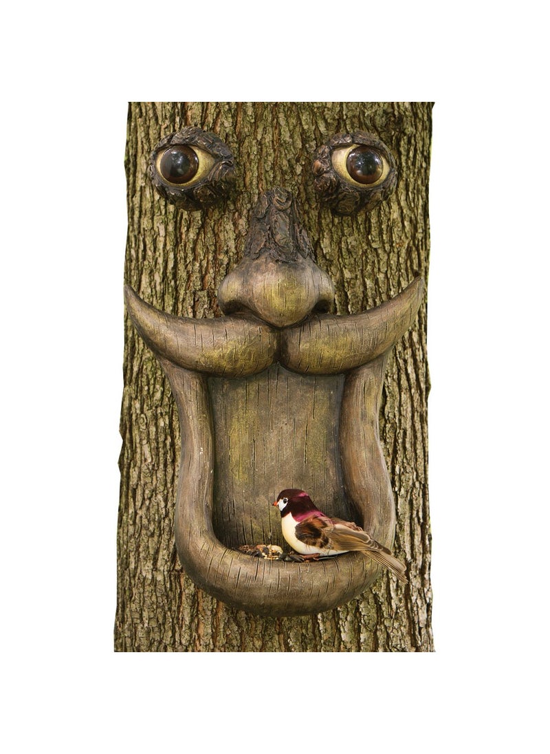 Bits and Pieces Bits and Pieces  Tree Face Bird Feeder  Yard Decorations  Whimsical Tree Hugger Sculpture  IndoorOutdoor Decoration  Garden Peeker Yard Art 
