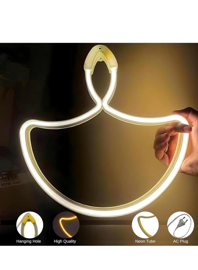 Generic Diwali Diya Neon Sign Strip Lights, LED Strip Rope Lights for Home Party Supplies Decor Accessory | for Diwali Room Indoor Outdoor Decoration Light, Electric AC Plug (Warm White)30CM  - Image 4