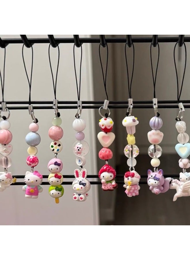 Sanrio Doll Pendant Country Edition Mobile Phone Chain All-match Mobile Phone Pendant Birthday Gift CCD Camera Small Lanyard-Specifications:Five-pointed Star Pink Skirt Small Pendant - Image 2