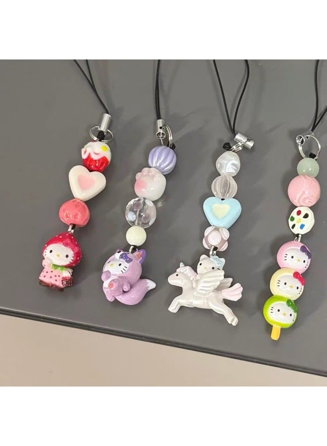 Sanrio Doll Pendant Country Edition Mobile Phone Chain All-match Mobile Phone Pendant Birthday Gift CCD Camera Small Lanyard-Specifications:Five-pointed Star Pink Skirt Small Pendant - Image 4
