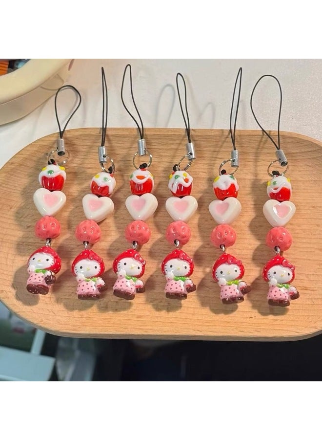 Sanrio Doll Pendant Country Edition Mobile Phone Chain All-match Mobile Phone Pendant Birthday Gift CCD Camera Small Lanyard-Specifications:Five-pointed Star Pink Skirt Small Pendant - Image 3