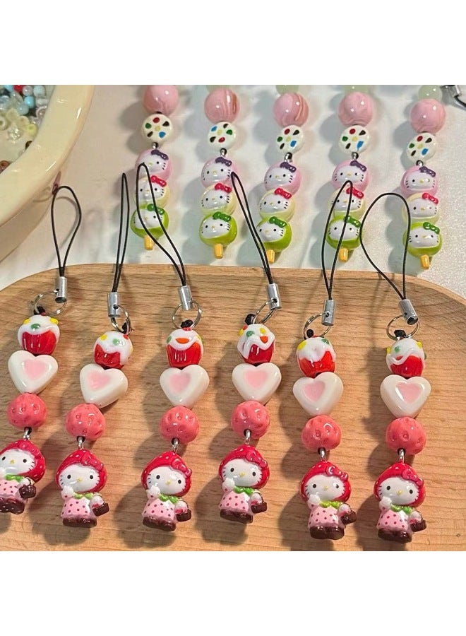 Sanrio Doll Pendant Country Edition Mobile Phone Chain All-match Mobile Phone Pendant Birthday Gift CCD Camera Small Lanyard-Specifications:Five-pointed Star Pink Skirt Small Pendant - Image 5