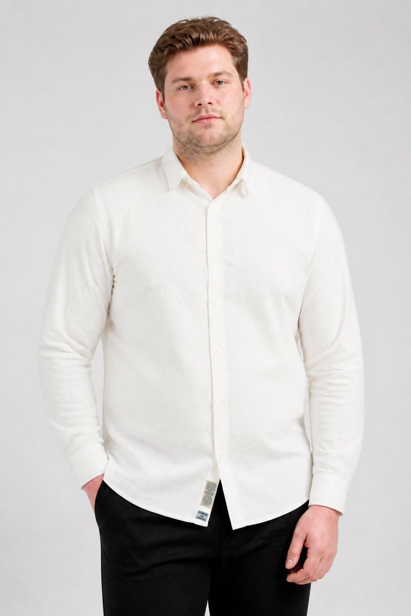 La Martina Men Regular Fit Embroidered Logo Long Sleeve Casual Shirt, White - Image 1