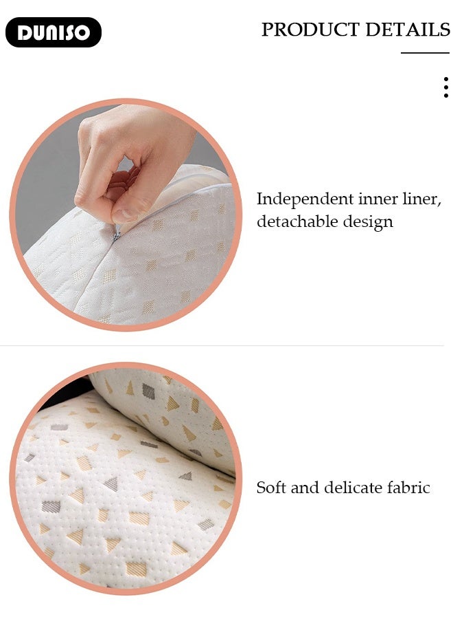 DUNISO Pregnancy Pillow for Sleeping, Maternity Pillow, Soft Baby Bub Maternity Pillow with Detachable and Adjustable Pillow Cover  Pregnancy Body Pillow Support Legs Back, Belly A Three-in-One Extended Mode Send An Independent Crescent-Shaped Pillow - Image 2