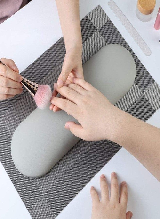 NAWAZJEE Nail Arm Rest Nail Art Tech Must Have Nail Tech Tool Manicure Hand Rest Pillow Cushion Hand Rest Sturdy Soft Leather Nail Pad For Salon Pedicure Manicure Hand Rest With Anti Slip Mat Grey No Stand - Image 2