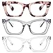 REAVEE 3 Pack Oprah Style Reading Glasses for Women Blue Light Blocking Oversized Cute Square Computer Readers with Spring Hinge 20 - Image 1