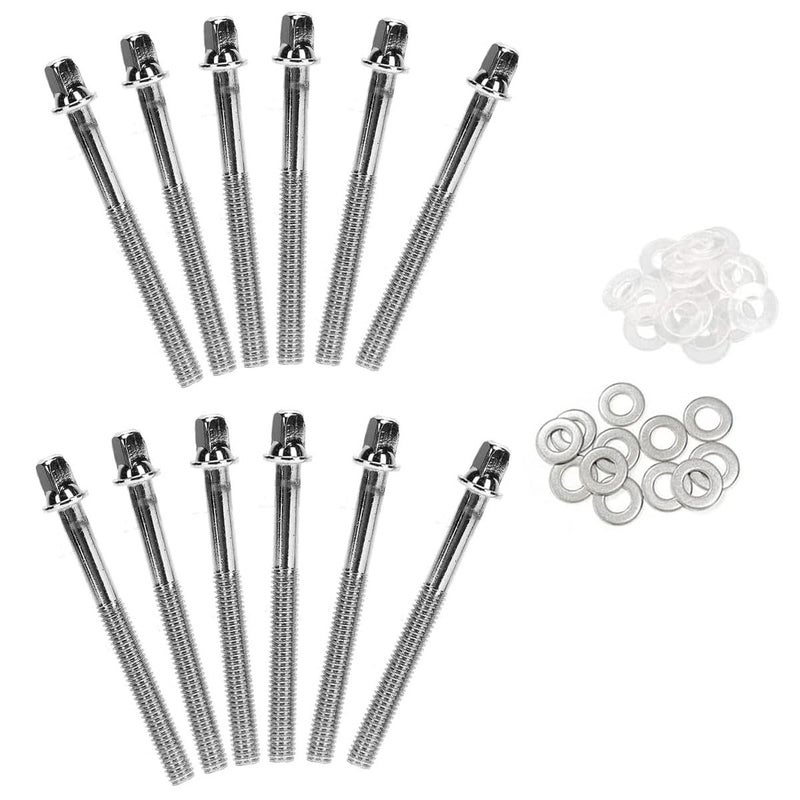 TUOREN Drum Set Hardware 12-Pack Stainless Steel Drum Tight Screw Tension Rods for Percussion Instrument Parts (M5 x60mm) - Image 5